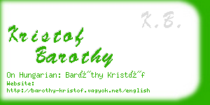 kristof barothy business card
