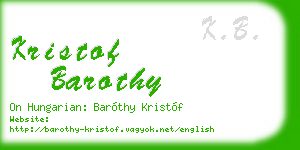 kristof barothy business card